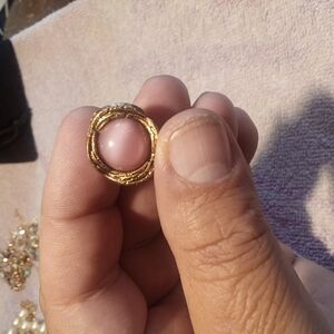 Elegant Gold and Pink Brooch